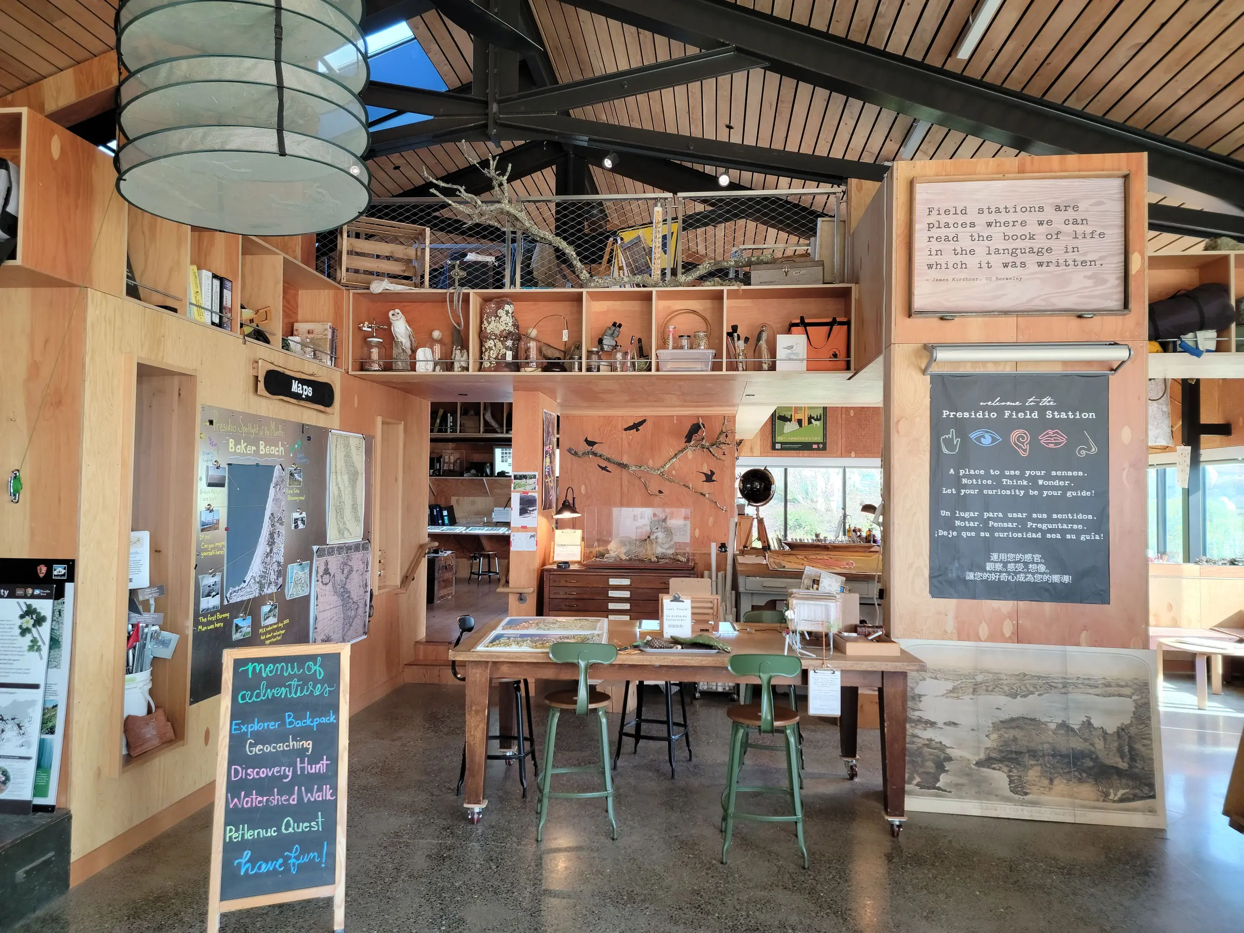 Interior of the Field Station at Presidio Tunnel Tops.