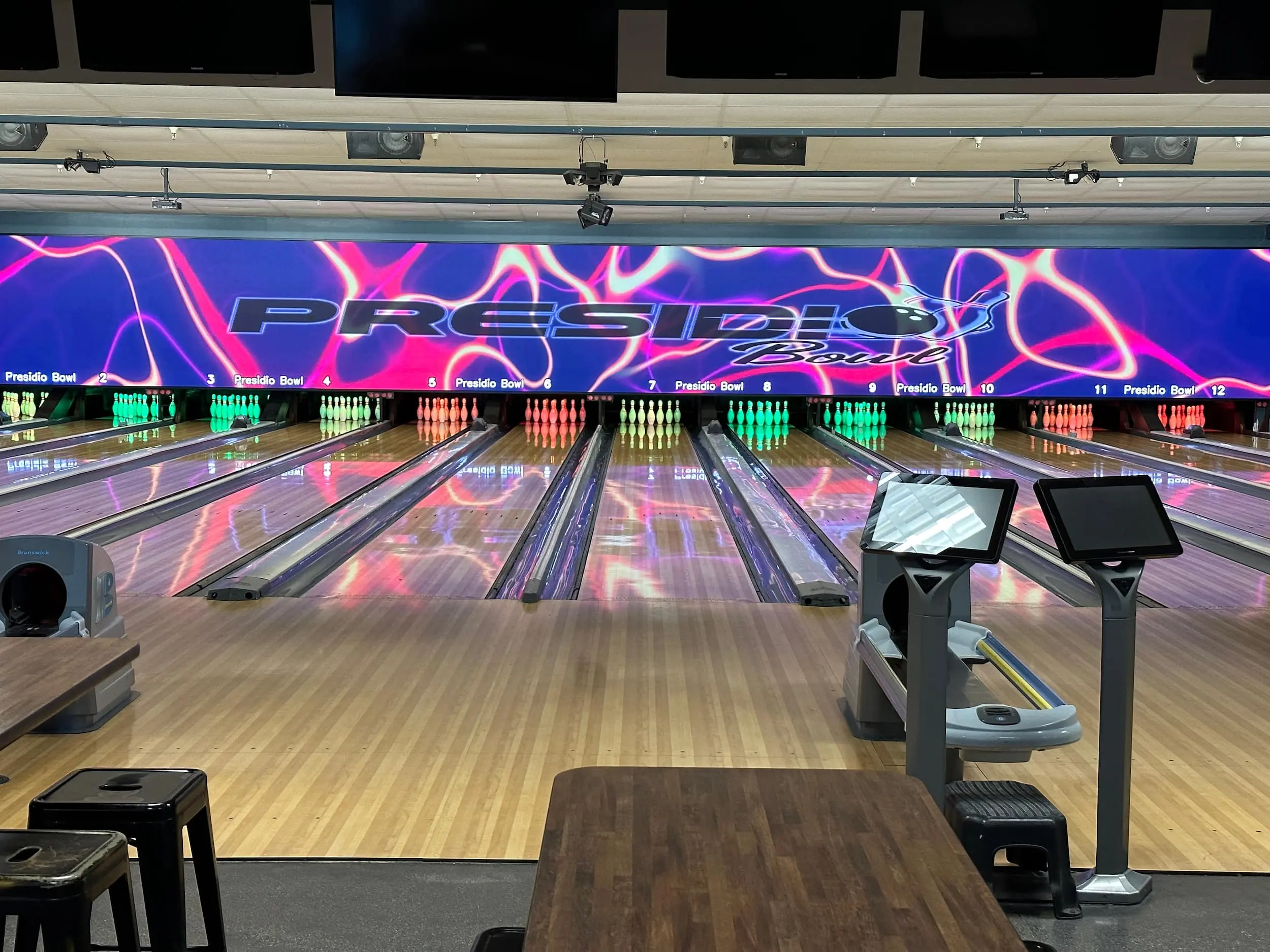 The lanes at Presidio Bowl in Presidio national park. Photo by Presidio Bowl.