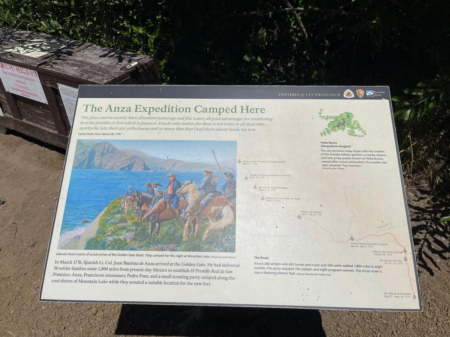 Interpretive panel on a trail next to Mountain Lake.