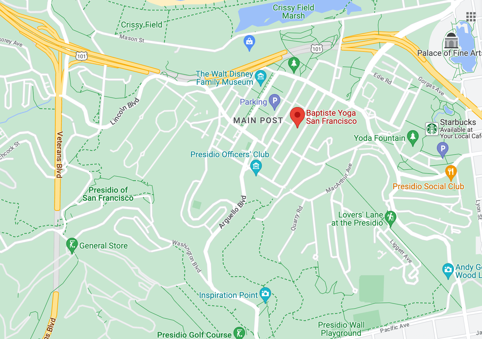 Map of Baptiste Power Yoga location.