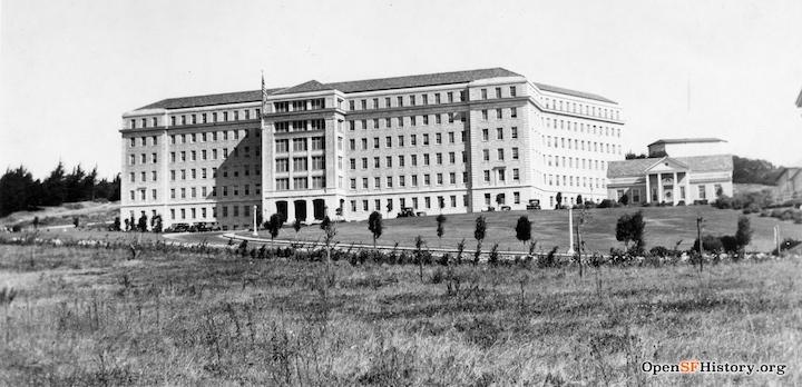 Historic image of the Marine Hospital taken in 1935.