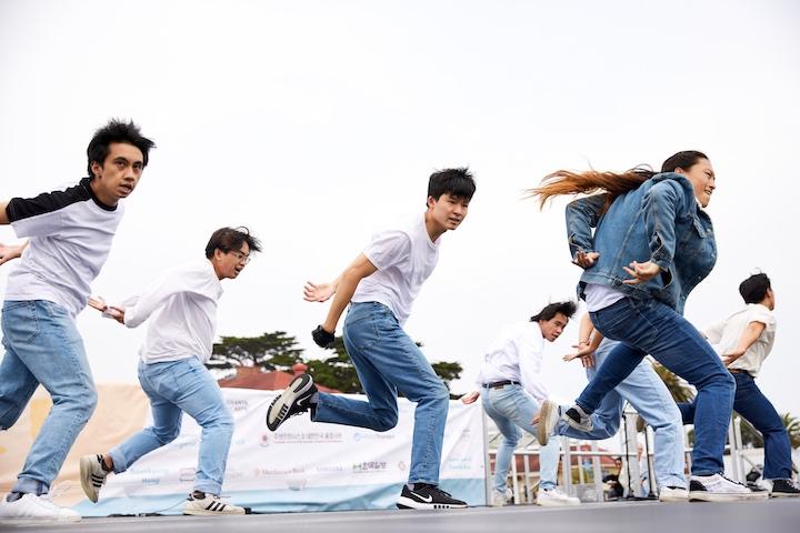 Dancers on stage at the Chuseok Festival in the Presidio. Photo by Rachel Styer.