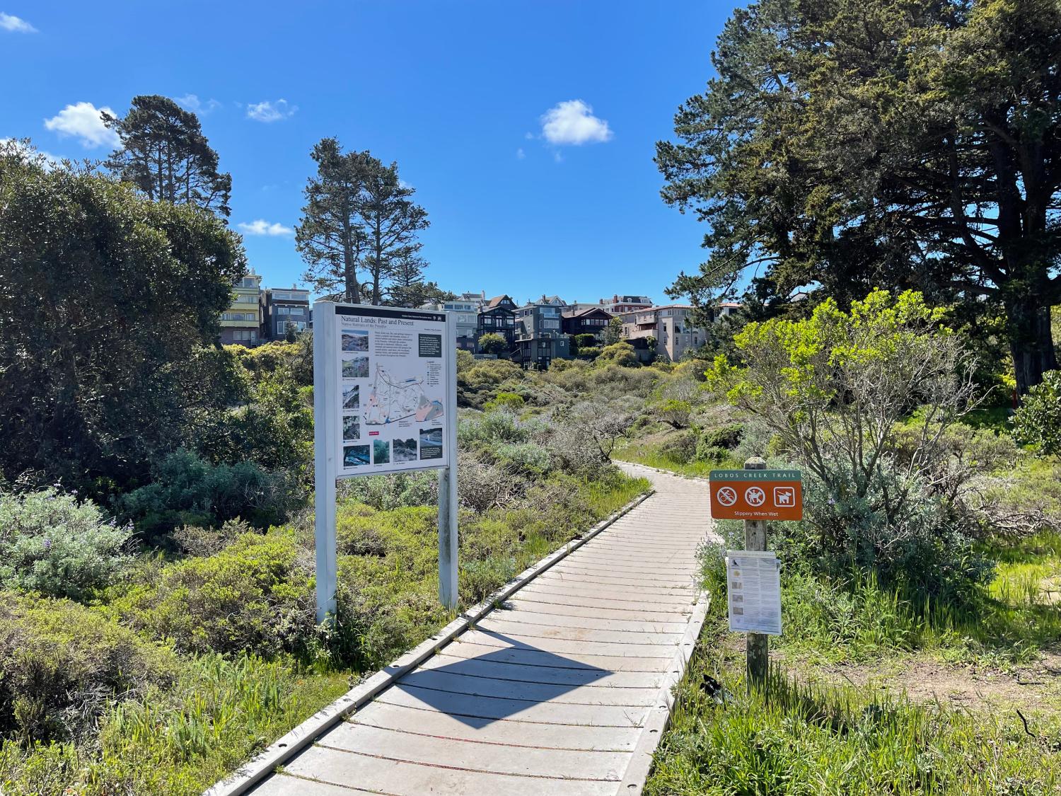 Trailhead at Lobos Creek Valley Trail.