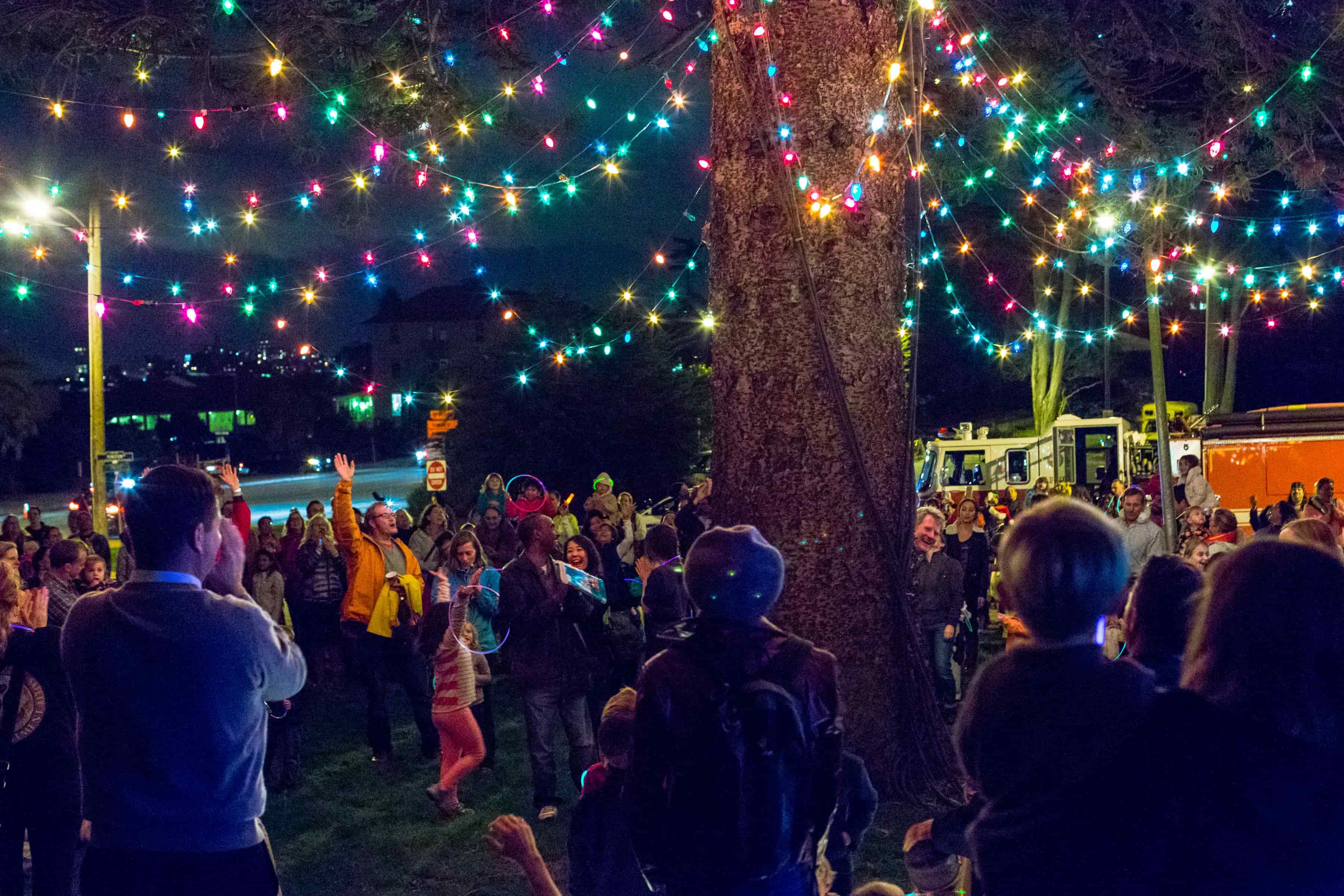 Holiday Lights Event in the Presidio.