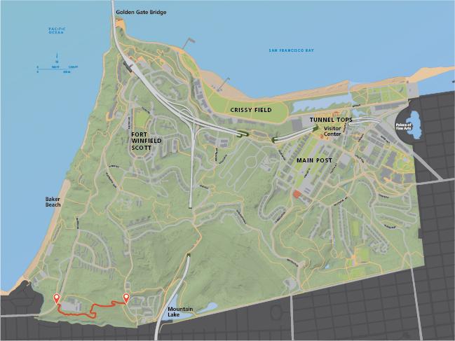 Map of the Lobos Creek Valley Trail