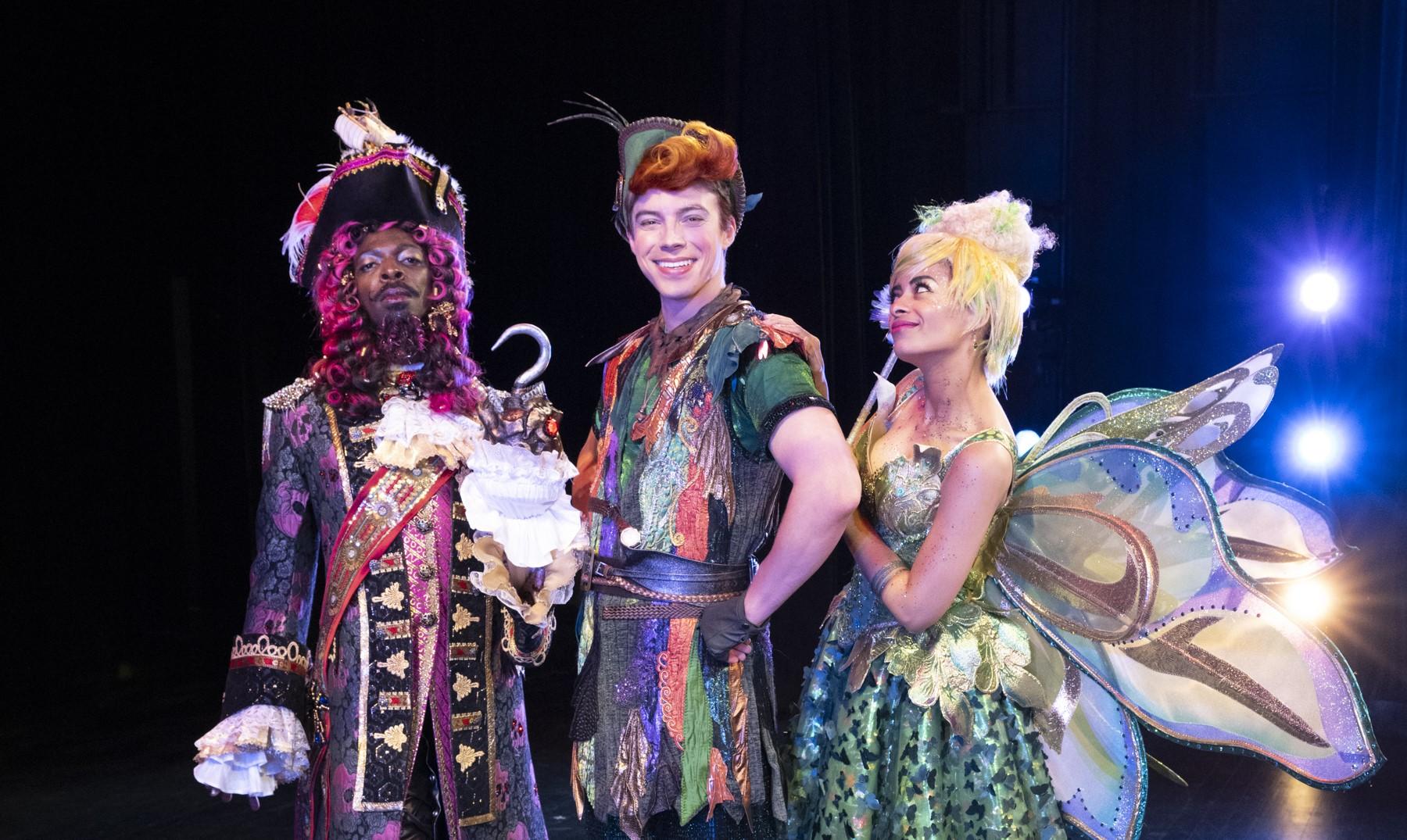 Captain Hook, Peter Pan, and Tinkerbell for Panto in the Presidio