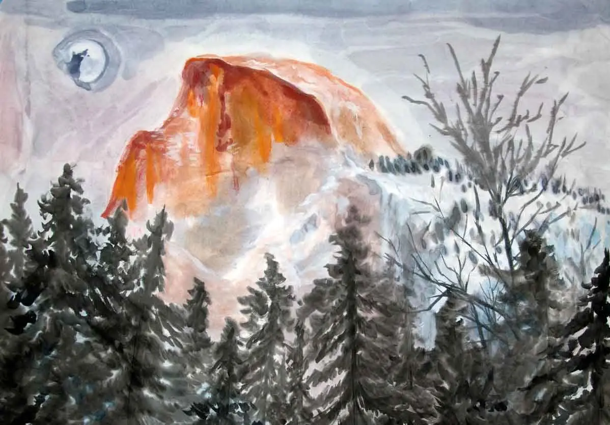 painting of Half Dome at Yosemite