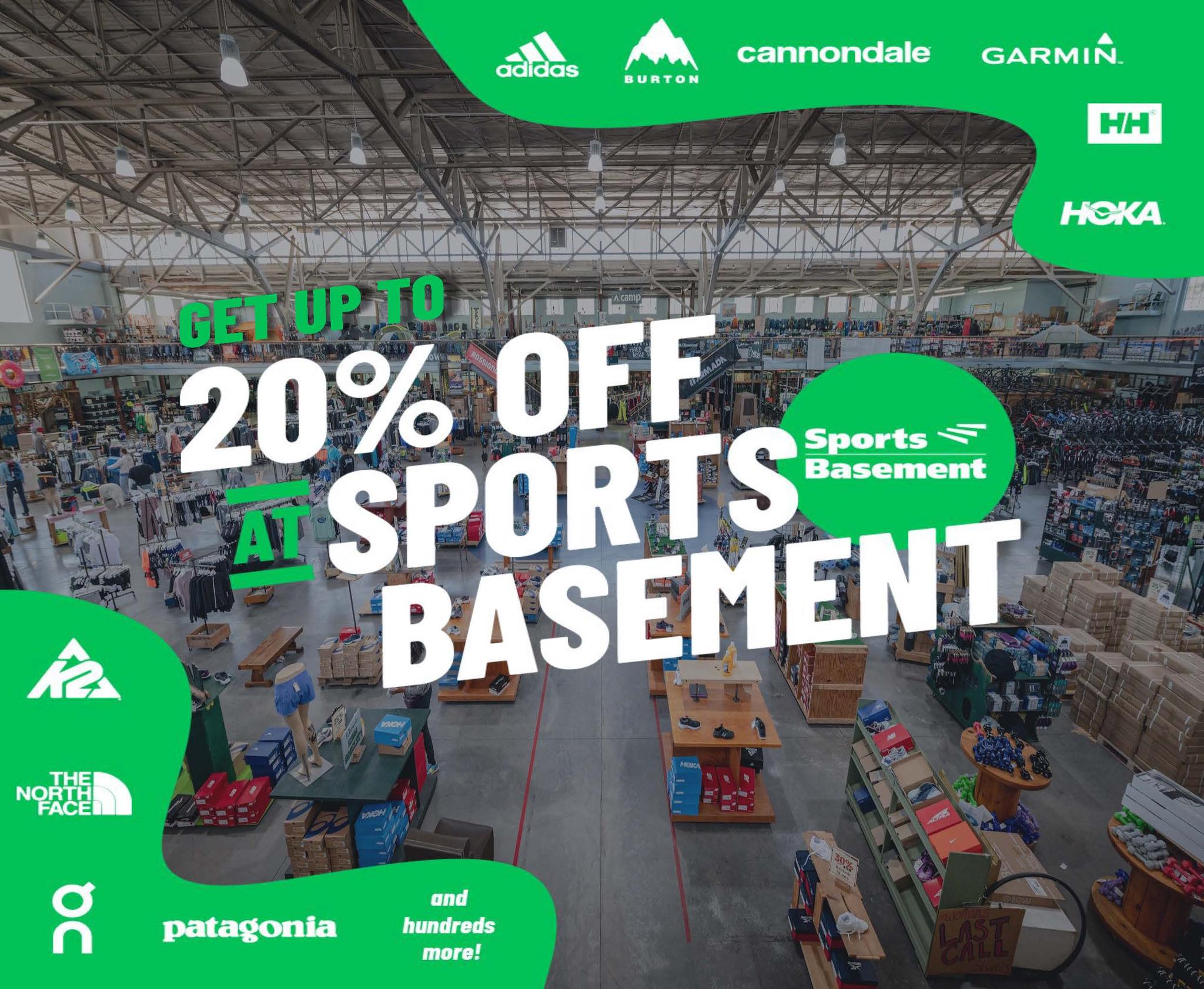Sports Basement 20% off artwork.