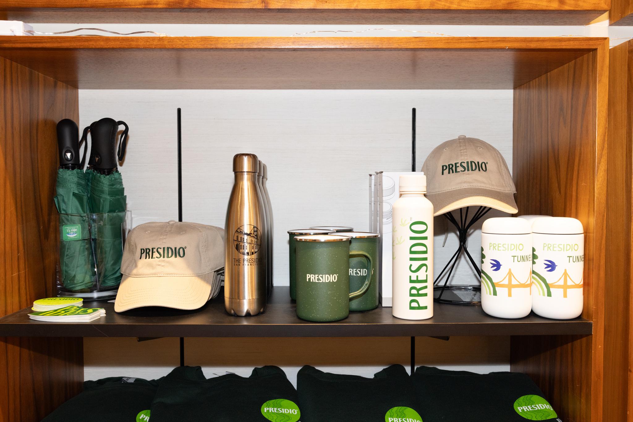Presidio merchandise at the Presidio Visitor Center.