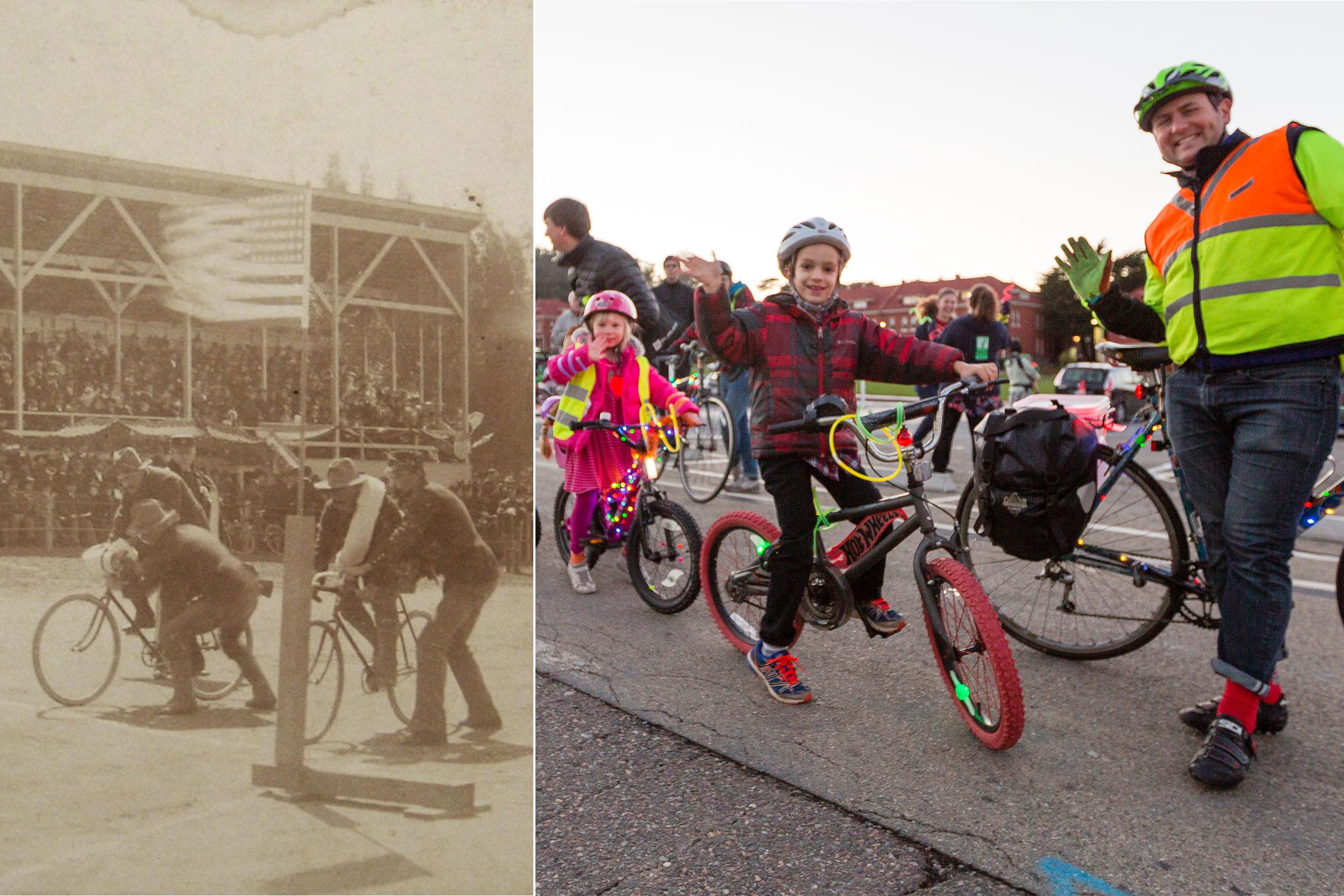 Biking in the Presidio then and now