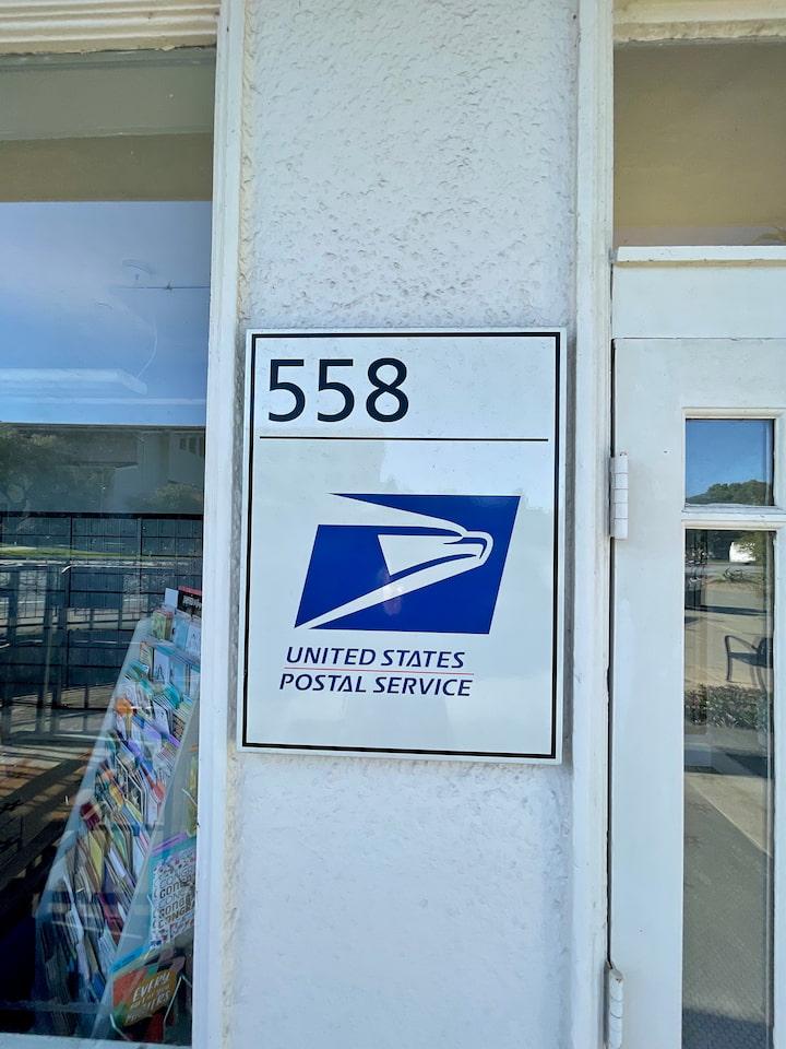 Sign for the U.S. Post Office in the Presidio.