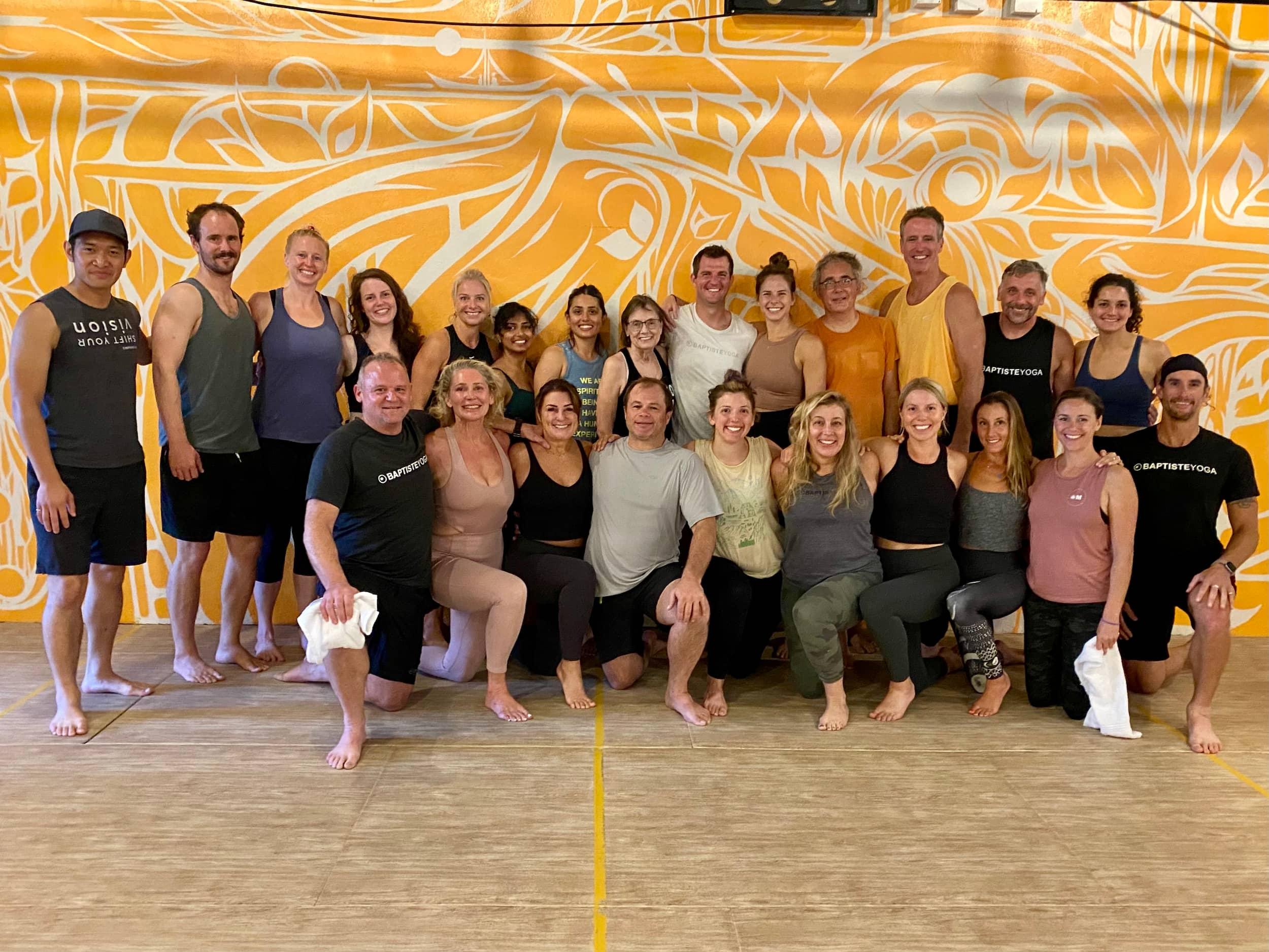 Group photo of instructors at Baptiste Power Yoga.