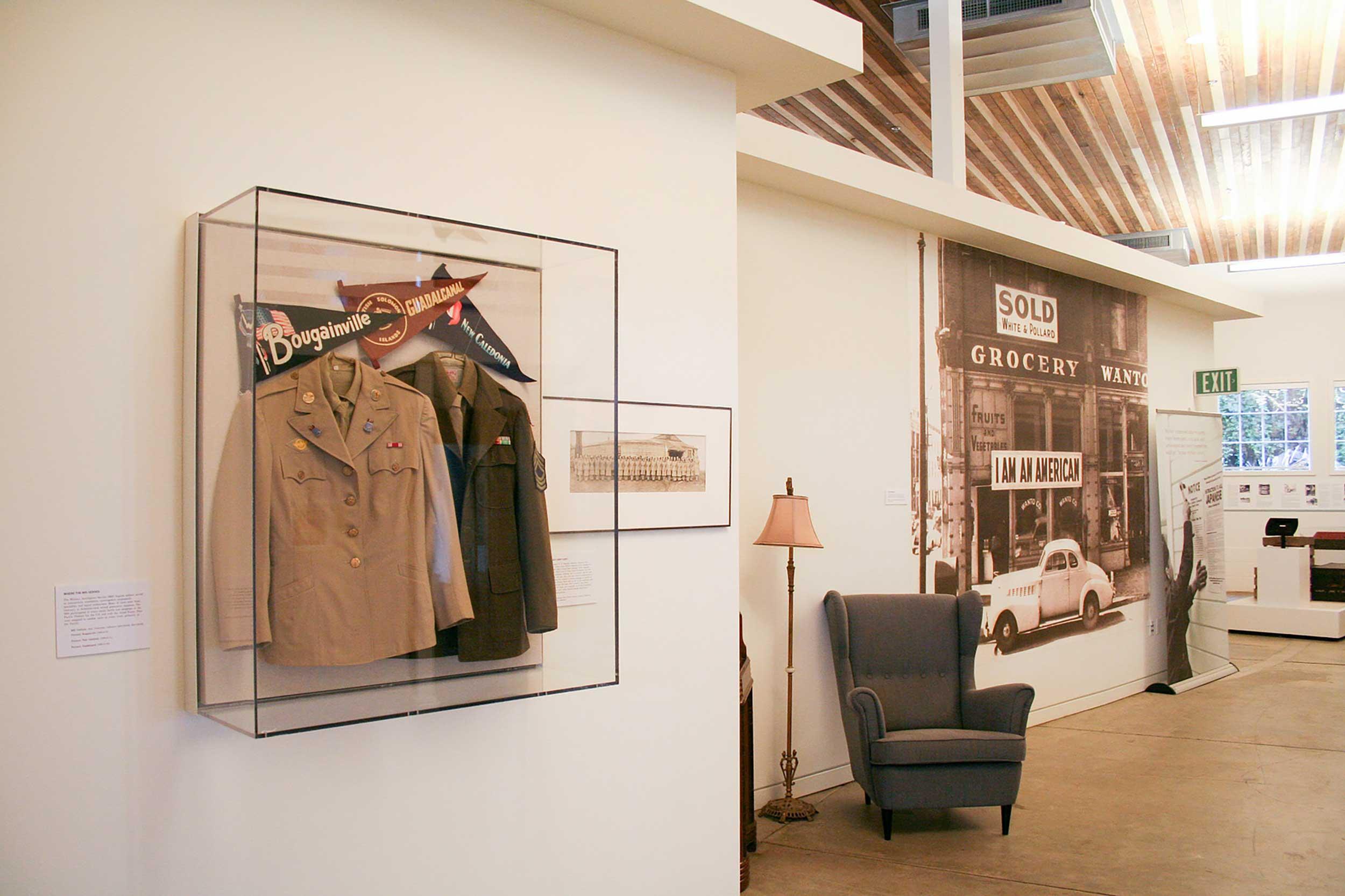 Exhibits inside the MIS Historic Learning Center in the Presidio. Photo courtesy of the National Japanese American Historical Society