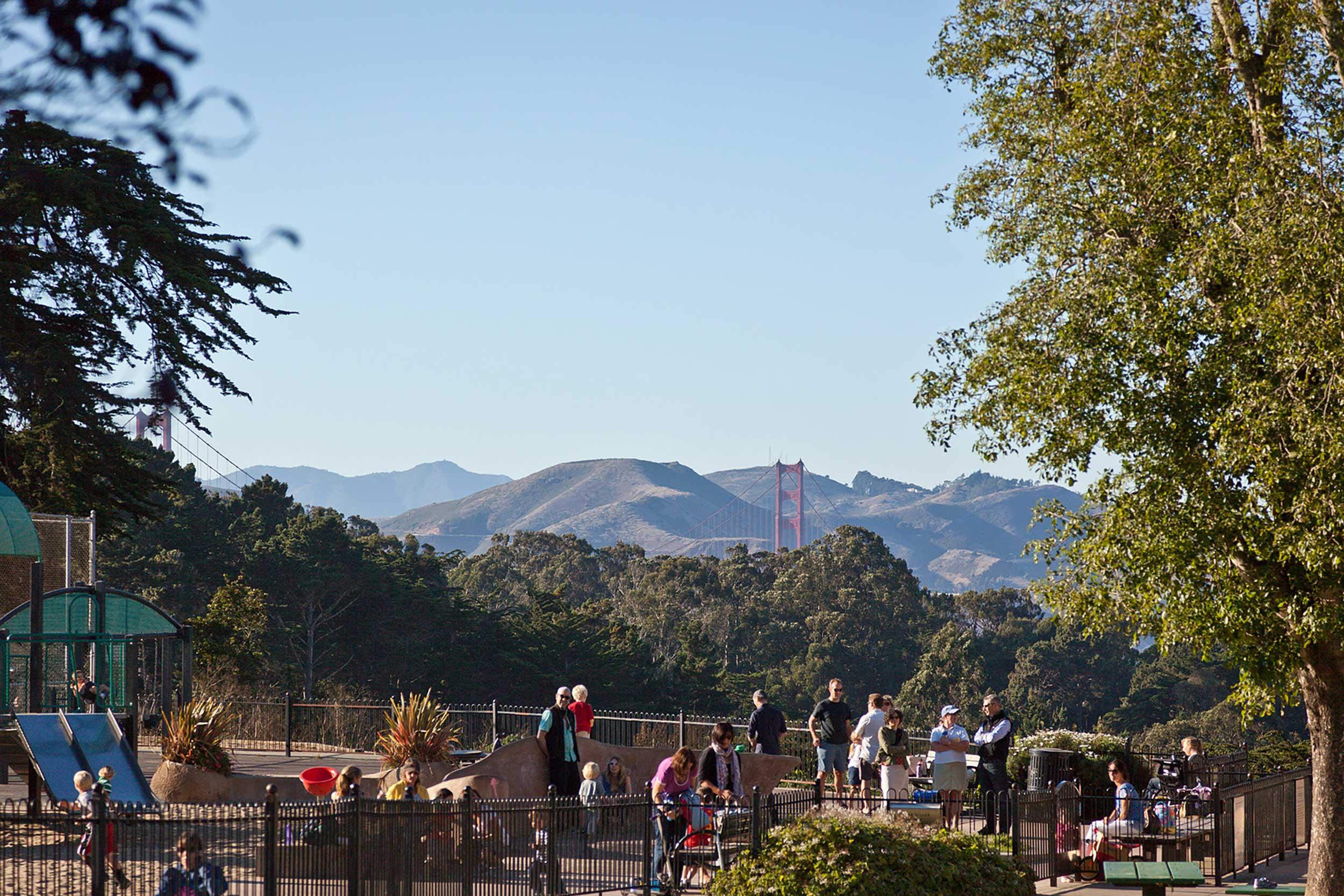 Presidio Wall Playground with the Golden Gate Bridge in the background. Photo by Jay Graham.