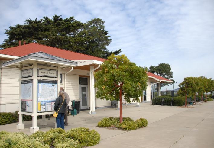 Image of the exterior of the Transit Center