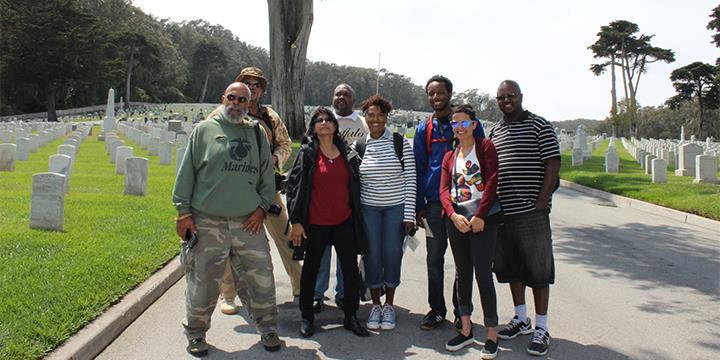 Group photo at the San Francisco National Cemetery