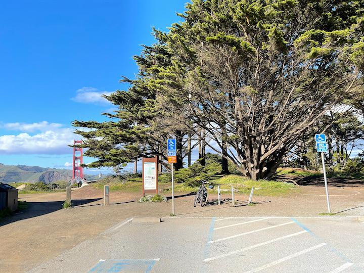 Image of a parking lot at the Presidio.