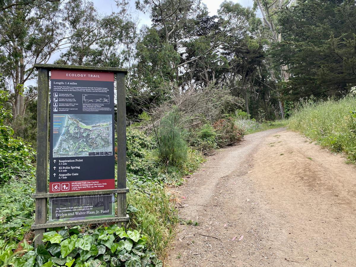 Northern trailhead for Ecology Trail behind the Inn at the Presidio. Photo by Jesse Locks.