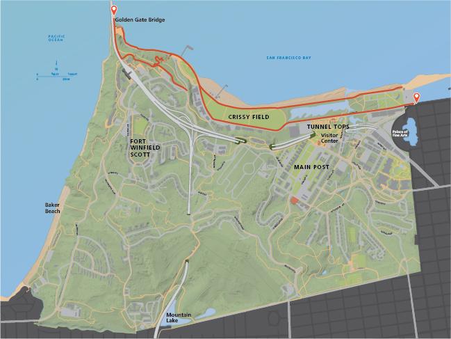 Map of the Golden Gate Promenade/Bay Trail