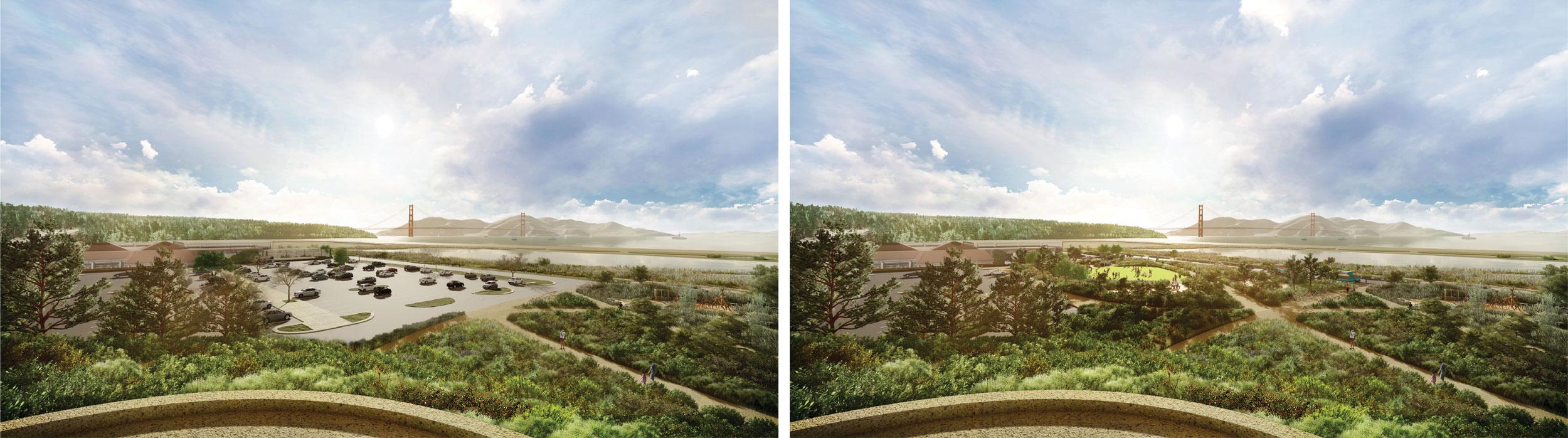 Outpost Meadow before and after renderings