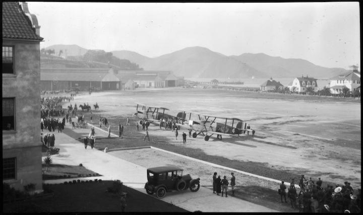 Planes on Crissy Field. Photo by C. Tucker Beckett, courtesy Sutro Library.